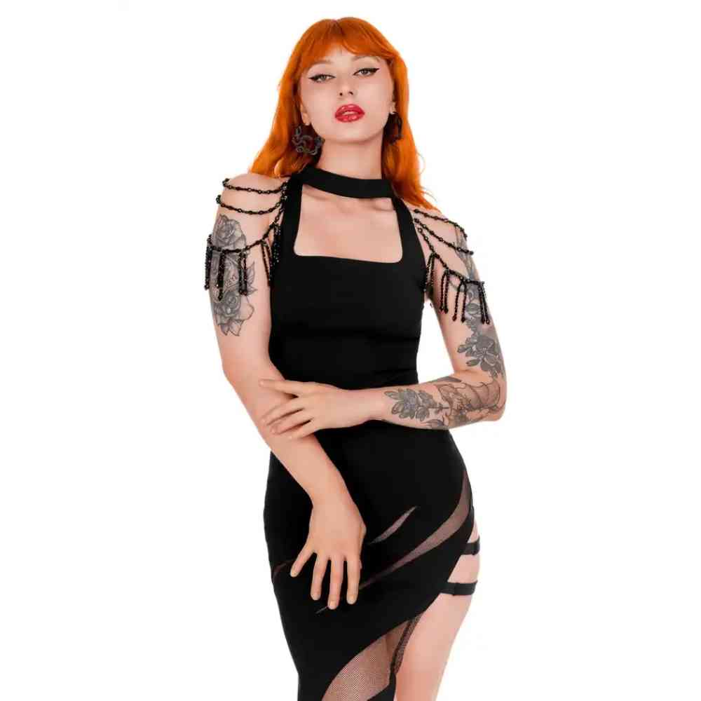 Restyle - Beaded Isadora Sleeveless top - Black